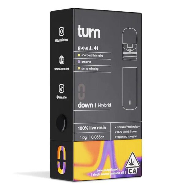 TURN DISPOSABLE G.O.A.T 41 (i-hyrbid) / 100% Live Resin / 1G Pod